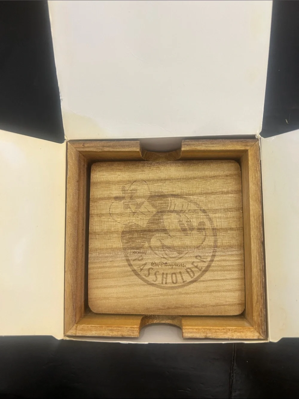 Disney Parks Passholder Minnie Mouse Wooden Coasters - Natural Wood
